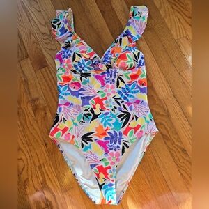 Caribbean Joe Ruffle One Piece Swimsuit